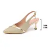 Zapatos de Tacón Grueso de Corte Bajo de Moda Zapatos Individuales de Lentejuelas a la Moda de Comercio Exterior para Mujer Venta al por Mayor Novedad Primavera/Verano 2026 Tacones Altos de Punta