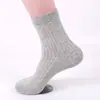Calcetines de Algodón para Hombre de Color Sólido, Imitación de Doble Puntada, Empacados Individualmente, Calcetines de Negocio para Hombre, Calcetines Largos de Algodón Peinado, Directo del Fabricante