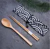 Juego familiar estilo japonés madera de loto nanmu vajilla extendida para adultos hogar palillos de madera palillos públicos regalo anti-moho cuchara de madera duradera