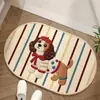 Alfombra Absorbente de Baño Tejida de Lana Sintética Alfombra de Piso de Dibujos Animados Felpudo de Baño Felpudo de Prueba de Baño Alfombra Antideslizante para Puerta