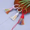 Llavero Cordón de Nudo de Diamante con Borla Corta Bo Ting Accesorios Semi-Terminados para DIY Colgante de Borla Pequeña Joyería