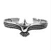 Retro europeo y americano desgastado Nuevo estilo punk para hombre y mujer personalidad Plata tailandesa dominante Águila pulsera abierta venta al por mayor de fábrica