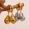 Temperamento Europeo y Americano Diseño de Nicho Creativo Pendientes de Alta Calidad Acero Inoxidable Chapado en Oro de 18 Quilates Pendientes con Colgante de Cacahuete Sólido
