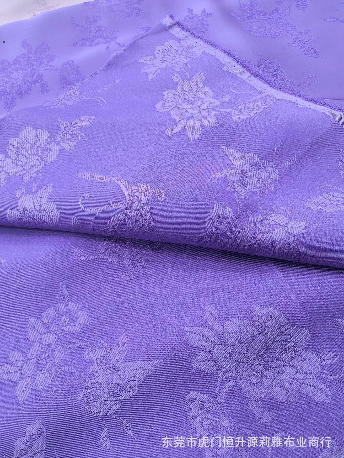 新款钻石丝提花面料 亮丝蝴蝶提花布 潮流国风旗袍连