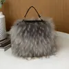 Bolsas de Pelúcia Outono e Inverno para Mulheres, Bolsas de Ombro e Transversais Modernas de Alto Padrão, Bolsas de Pele Sintética, Atacado Transfronteiriço