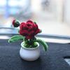 [Terminado] Adornos de coche de escritorio en maceta pequeños y lindos Regalo para el Día del Maestro ramo mini hecho a mano con palito retorcido