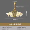 Lustre Estilo Francês Todo em Cobre para Sala de Estar e Sala de Jantar, Luminária de Quarto Estilo Moderno Minimalista Criativo Luxo Leve Floral Moda Americana