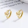 Brincos de Coroa Femininos Design de Nicho Simples Argola Ring Ear Buckle Stud de Orelha em Prata Esterlina 925 Joia de Orelha Elegante de Alto Padrão