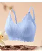 Roupa íntima sem costura com renda de bolha para mulheres, sutiã confortável com fecho nas costas, regata respirável e amigável à pele, sutiã de amarrar anti-exposição para o verão