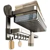 Potente Estante para Toallas con Ventosa Barra Colgante Estante de Almacenamiento para Baño Estante para Toallas de Baño sin Taladro Estante Integrado para Inodoro