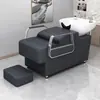Lavabo de Cerámica para Lavado de Cabello para Salones de Belleza, Estilo Simple Semi-Reclinable, Cama de Masaje y Lavado para Salón de Belleza, Venta Directa del Fabricante