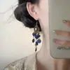 Pendientes Largos con Borlas Estilo Étnico Retro Pendientes Estilo Bohemio para Mujer Pendientes Estilo Vacaciones de Concha Imitación Azul para Mujer
