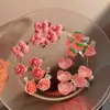 Pinza lateral para el pelo rosa melocotón de niña estilo Ins linda mini pequeña pinza de agarre pinza trenzada adornada accesorio para la cabeza