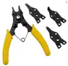 Alicates para circlips multifuncionales de acero endurecido de 6 pulgadas, cuatro en uno, alicates grandes para circlips internos y externos, alicates para anillos de retención multipropósito