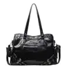 Bolsa de Moto Estilo Coreano Nicho Super Legal Bolsa Feminina 2026 Nova Tendência Bolsa Tote de Grande Capacidade Múltiplos Bolsos Ombro Único Transversal