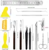 Amazon 18 piezas vinilo adhesivo para manualidades adhesivo de pared manualidades DIY letras en relieve herramienta para deshierbar set