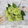 Atacado do Fabricante Crisântemo Bola de 5 Ramos, Flores Artificiais de Nova Cor de Outono, Arranjos Florais Decorativos, Flores de Seda, Flores de Hortênsia de 5 Cabeças
