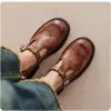 Colección de primavera y otoño transfronteriza: zapatos planos casuales con punta cuadrada, tallas 40-43, tallas extra disponibles, con una sola tira y estilo británico
