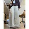 Pantalones cargo de pierna ancha color caqui estilo japonés para mujer, nueva colección de otoño, corte holgado, adelgazantes, pantalones de estilo casual y relajado para chicas de talla grande