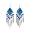 Pendientes de estilo exótico más vendidos, ganchos de oreja clásicos elegantes artísticos vintage, pendientes colgantes de borla de moda huecos versátiles