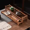 Estante de Almacenamiento para Juego de Té de Madera de Nogal, Organizador de Tazas de Té, Estante de Múltiples Compartimentos de Dos Niveles, Tres Niveles, Estante de Exhibición de Escritorio para Teteras de Arcilla Púrpura
