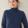 Suéter de cachemira Bai Cai Rong 2026 para mujer con mangas raglán, diseño de cuello alto y un ajuste holgado, suave y cómodo