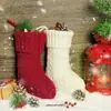 Novas meias de Natal transfronteiriças, meias longas de tricô, decorações de árvore de Natal em estilo rústico, meias para pendurar na lareira