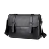 Bolsa de Hombro Única de Piel de Vaca de Primera Capa para Hombre al por Mayor, Bolso Cruzado, Bolso de Moda Tendencia, Bolso Casual Versátil, Bolso para Hombre de Uso General, Negocios