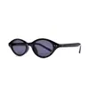 Gafas de Sol Ovaladas Estilo Cat-Eye Retro Artístico de Marco Pequeño Europeas y Americanas Versátiles para Mujeres Sin Maquillaje Gafas de Sol Simples y Únicas Uv385