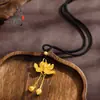 Mesmo estilo da loja de ouro, ouro de areia método antigo, pingente de borla de lótus de alegria de duas vidas, novo estilo chinês, beleza harmoniosa, colar de vagem de lótus de alegria de duas vidas