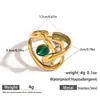 Anel Malt em Ouro 18K com Pedra Natural que Não Desbota, Design Aberto com Linhas Irregulares Únicas, Anel Ajustável