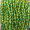 Pedras facetadas redondas de calcedônia pavão de grau natural, pedras soltas de calcedônia verde, pulseira de contas de calcedônia, pulseira com contas de calcedônia bicolor