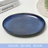 Plato Grande de 10 Pulgadas Plato de Cerámica para el Hogar Plato para Pescado al Vapor Plato Retro Nórdico Creativo Estilo Occidental Plato para Espagueti y Bistec con Microimperfecciones
