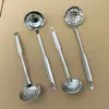 Panela Quente de Aço Inoxidável Colher 7cm Escumadeira Utensílios de Cozinha Domésticos Cabo de Aço Colher de Sopa para Panela Quente Escumadeira