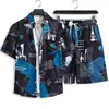 Sanya Turismo Hawái Traje Camisa de Manga Corta para Hombre Vacaciones en la Playa Casual Pantalones Cortos Sueltos Ropa de Moda para Hombre
