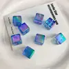 Nuevas cuentas acrílicas cuadradas transparentes mate UV de alta calidad de 14 mm con agujeros rectos para materiales y accesorios de cadenas para teléfono DIY