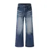 K5686 High Street Estilo Americano Unisex Rey de las Vacas Calle de la Moda Diseño de Textura de Bigotes Frotados a Mano Jeans Retro Micro-campana para Hombre