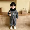Conjunto de Dos Piezas de Dibujos Animados de Cachorro Nuevo para Niños 2026, Conjunto de Sudadera de Cuello Redondo y Pantalones Deportivos para Niños Pequeños de Primavera y Otoño