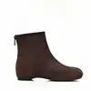 Botines Birkenstock de Gamuza Estilo Coreano con Punta Dividida para Mujer 2026 Otoño Nuevos Botas Adelgazantes de Punta Redonda y Tacón Bajo Botas Versátiles para Mujeres Bajitas