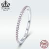 Anillo de moda de monopolio transfronterizo de marfil plata de ley S925 personalidad simple con incrustaciones de diamantes anillo para mujer punto rosa