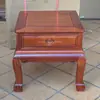 Mesa de centro grande em treliça de abacaxi de madeira maciça para apartamento pequeno mesa de centro retangular mesa de canto jacarandá todo jacarandá dourado mesa lateral de sofá