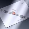 Pulsera de Cristal de Fresa Rosa Luna Azul Gradiente Diseño Simple Pulsera de Doble Capa para Mujer