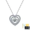 Collar con colgante de corazón de doble capa de plata S925 con moissanita giratoria y incrustación completa de diamantes, cadena para la clavícula, fuente directa para transmisión en vivo