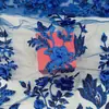 Hecho a mano tridimensional personalizado flor uña cuenta lentejuelas bordado plano tela punto vestido de novia cheongsam estilo chino Hanfu bordado