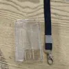 Amazon Porta Tarjeta de Pulgar Duro Transparente Cuerda Negra para Colgar en el Cuello Cuerda para Colgar Identificación Anti-Pérdida Colgante de Llave Venta al por Mayor en Stock