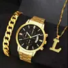 Joyería Europea y Americana Chapada en Oro de Alta Gama Set de Collar Colgante Pulsera Collar 26 Letras Listo para la Venta