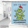 Bestseller transfronterizo de Amazon: Cortina de ducha verde del Grinch, cortina de ducha impermeable de pongee con estampado digital de dibujos animados