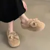 Zapatos de felpa blanca tipo slip-on con pelo de hada para mujer, nuevo para otoño e invierno 2026, calzado de exterior, mocasines de felpa para maternidad