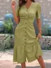 2026 Nuevo Verano Transfronterizo Estilo Europeo y Americano Moda Callejera para Mujer Vestido de Ajuste Delgado con Escote en V y Falda Irregular