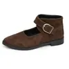 Colección Nueva Primavera 2027: Zapatos Cómodos de Tacón Bajo con Punta, Cierre de Velcro y Diseño de Correa Única, Disponibles en Tallas Plus para Exportación y Ventas Transfronterizas